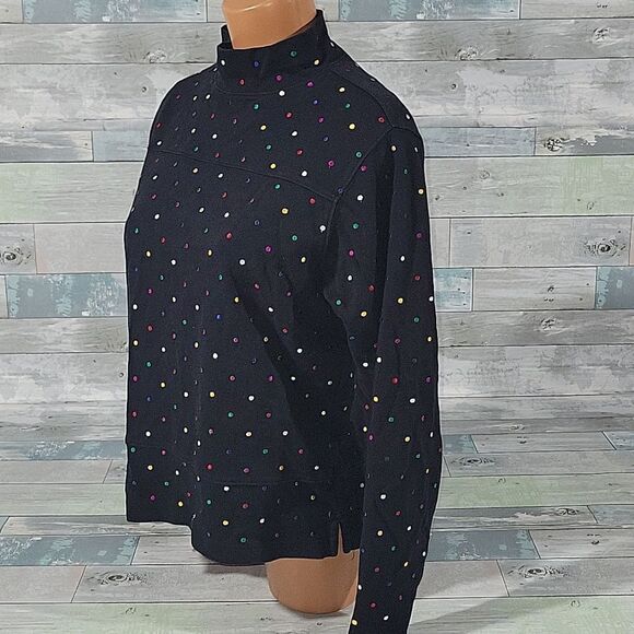 BECHAMEL Black Polka-dot Shirt/Top sz Medium - Picture 2 of 4